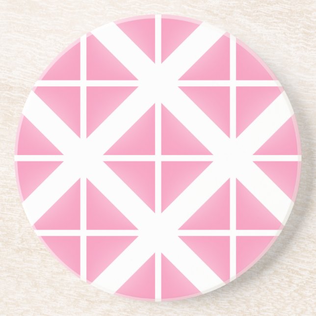 Pink Trendy Triangle Pattern Coaster (Front)