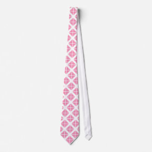 Pink Trendy Triangle Pattern Neck Tie