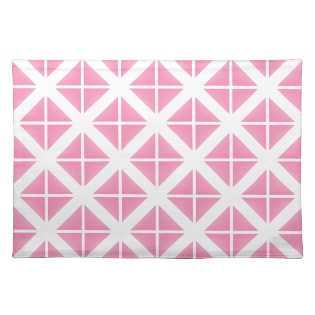 Pink Trendy Triangle Pattern Placemat (Front)