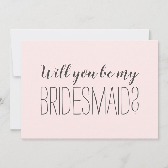 Pink trendy will you be my bridesmaid (Front)