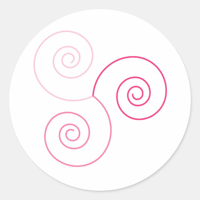 Pink Tri-Color Spiral of Life Classic Round Sticker (Front)