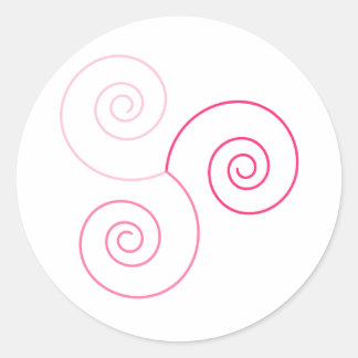 Pink Tri-Color Spiral of Life Classic Round Sticker