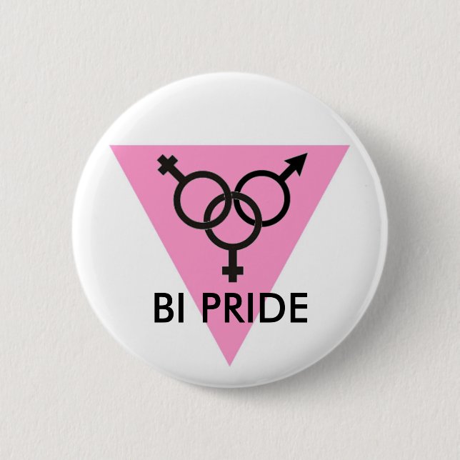 PINK TRIANGLE BI PRIDE SYMBOL BUTTON (Front)