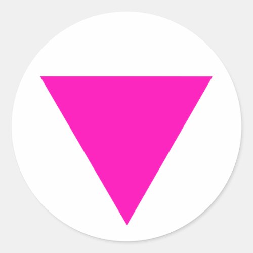 "PINK TRIANGLE" GAY PRIDE CLASSIC ROUND STICKER