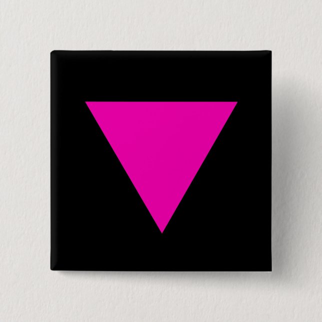 "PINK TRIANGLE" GAY PRIDE PINBACK BUTTON (Front)