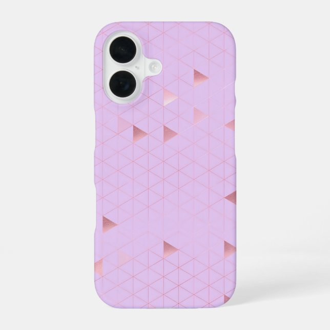 Pink Triangle Geometric Pattern iPhone Case (Back)
