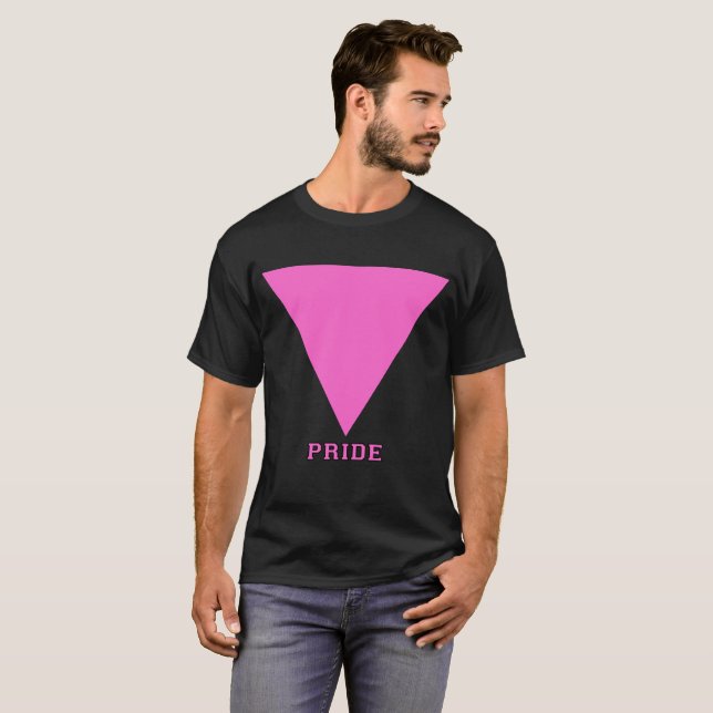 Pink Triangle Pride Gay Rights Movement T-Shirt (Front Full)
