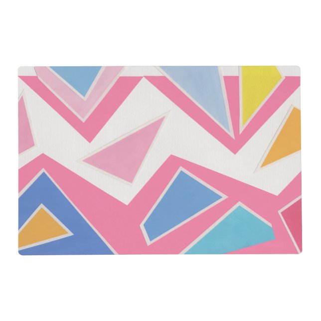 Pink Triangles Collage Placemat (Front)