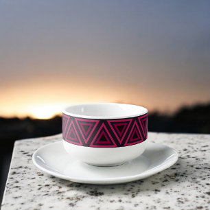 Pink Triangles Pattern Soup Mug
