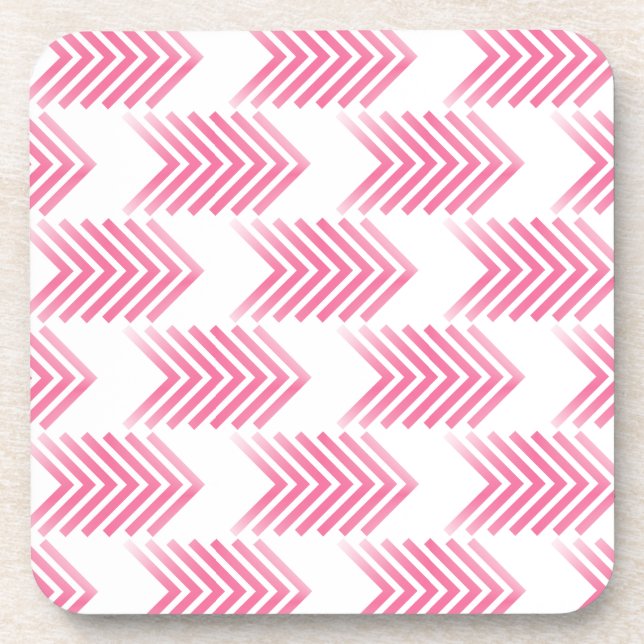 Pink Tribal Arrow Pattern Drink Coaster (Front)