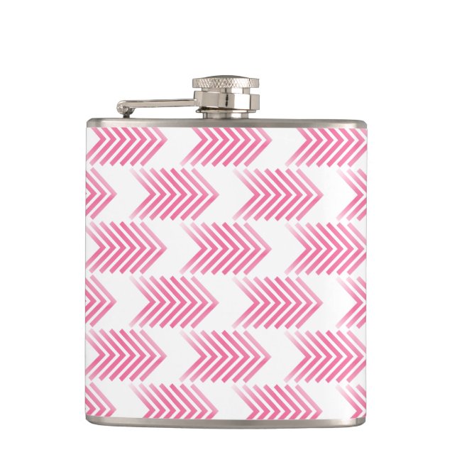 Pink Tribal Arrow Pattern Flask (Front)