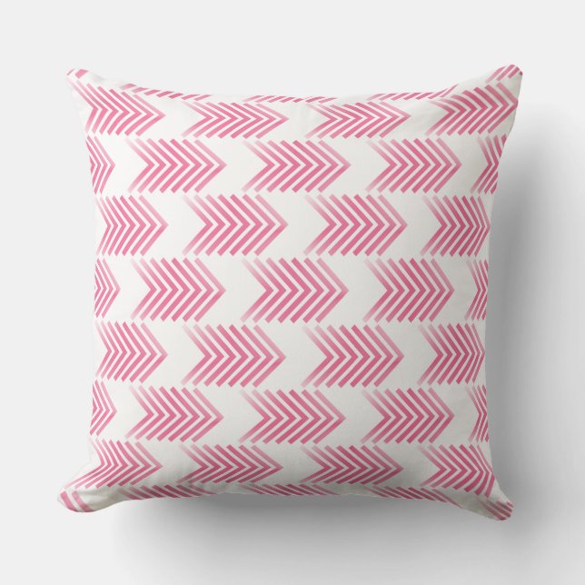 Pink Tribal Arrow Pattern Throw Pillow (Front)