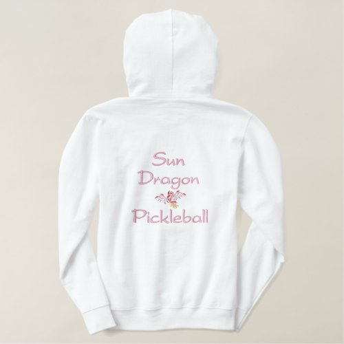 Pink tribal dragon pickleball embroidered hoodie