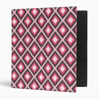 Pink Tribal Ikat Binder by snowfinch at Zazzle