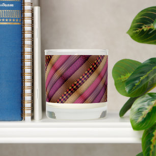 Pink Tribal Stripes Geometric Pattern  Bold Ethnic Scented Candle