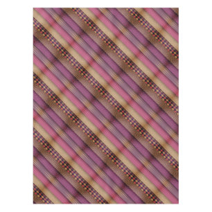 Pink Tribal Stripes Geometric Pattern Bold Ethnic Tablecloth