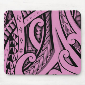 Pink tribal tattoo design in Maori style Mouse Pad