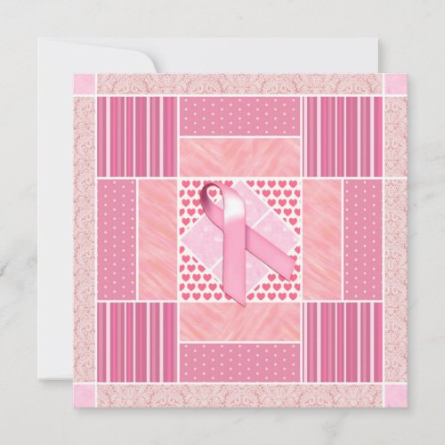 Pink Tribute to Breast Cancer Survivors Quilt Invitation