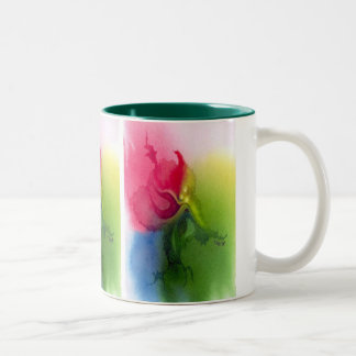 Pink Triflower Two-Tone Coffee Mug