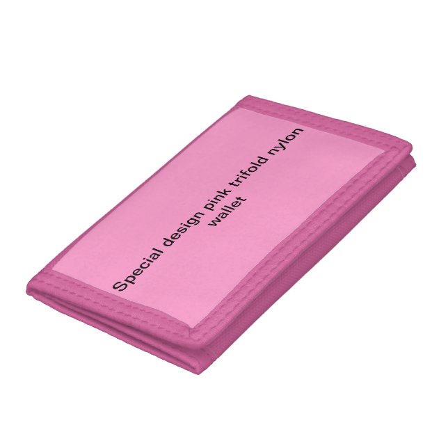 Pink trifold nylon wallet (Bottom)