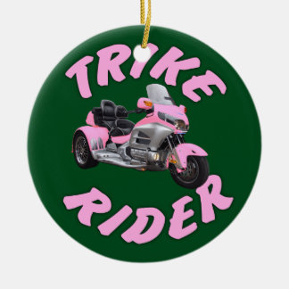 Pink Trike Rider Ceramic Ornament