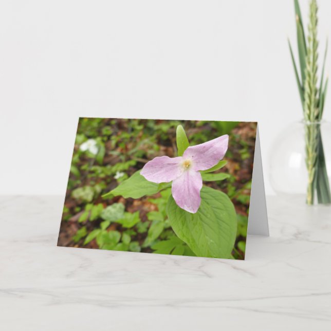 Pink Trillium Flower Card (Front)