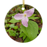 Pink Trillium Flower Ceramic Ornament