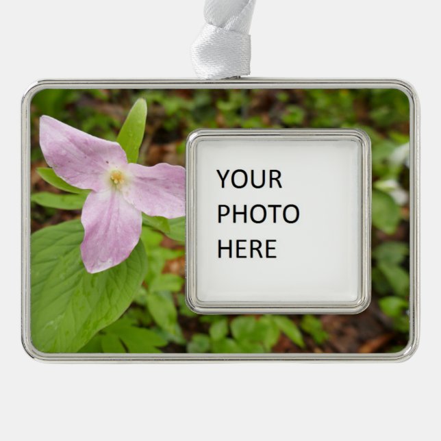 Pink Trillium Flower Christmas Ornament (Front)