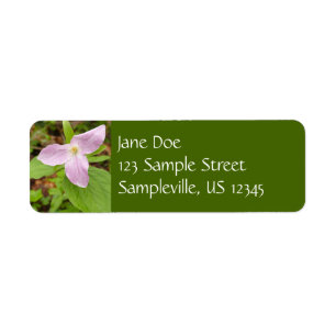 Pink Trillium Flower Label
