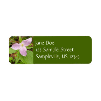 Pink Trillium Flower Label