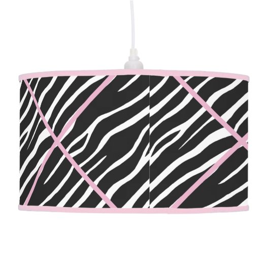 Pink Trimmed Zebra Print Lamp (Back)