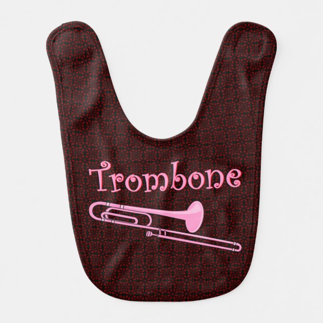 Pink Trombone Baby Bib (Front)