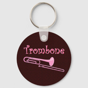 Pink Trombone Keychain