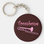 Pink Trombone Keychain