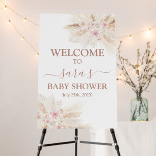 Pink  Tropical Baby Shower Welcome foam board 