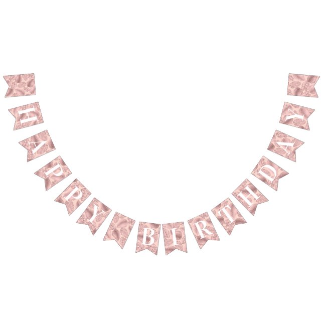 Pink Tropical Birthday Bunting Flags (All)
