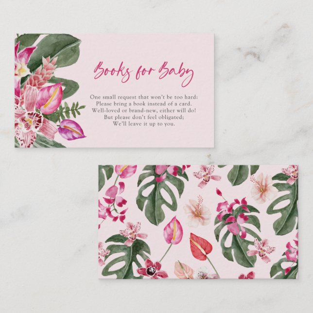 Pink Tropical Books Card (Front/Back)