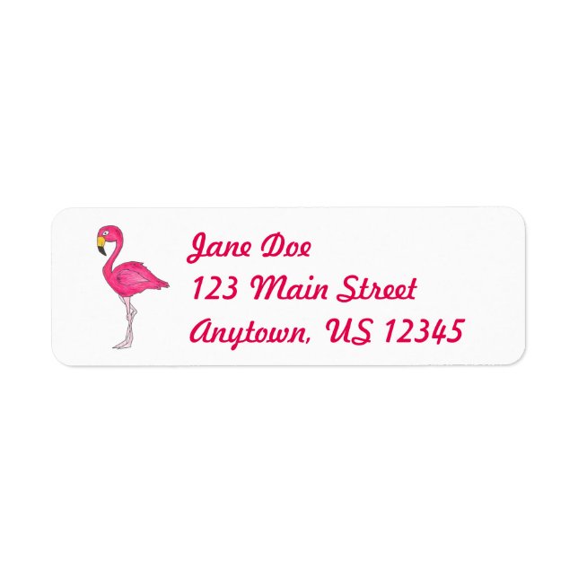 Pink Tropical Flamingo Flamingos Bird Labels (Front)