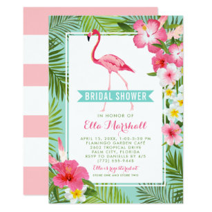 flamingo bridal shower invitations zazzle