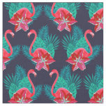 Pink Tropical Flamingo Pattern Fabric
