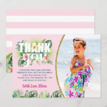 Pink Tropical Floral Girls Beach Party Photo