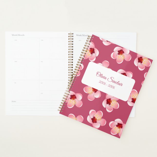 Pink Tropical Flower Personalized Planner (Display)
