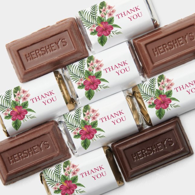 Pink Tropical Flowers Bridal Shower Hershey's Miniatures (Assorted)
