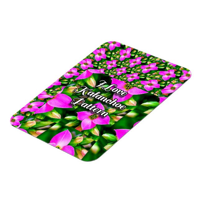 Pink Tropical Flowers Pattern Magnet (Left Side)