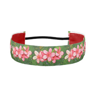 Pink Tropical Frangipani Art Athletic Headband