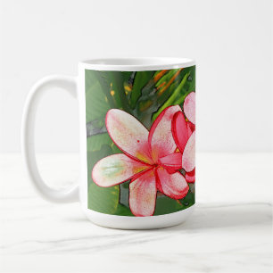 Pink Tropical Frangipani Art Coffee Mug