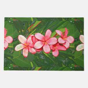 Pink Tropical Frangipani Art Doormat