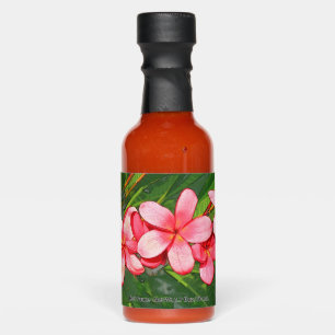 Pink Tropical Frangipani Art Hot Sauces