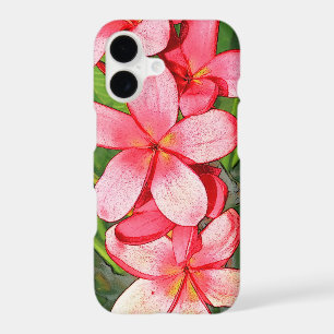 Pink Tropical Frangipani Art iPhone 17 Case