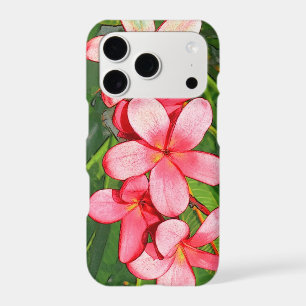 Pink Tropical Frangipani Art iPhone 17 Pro Case